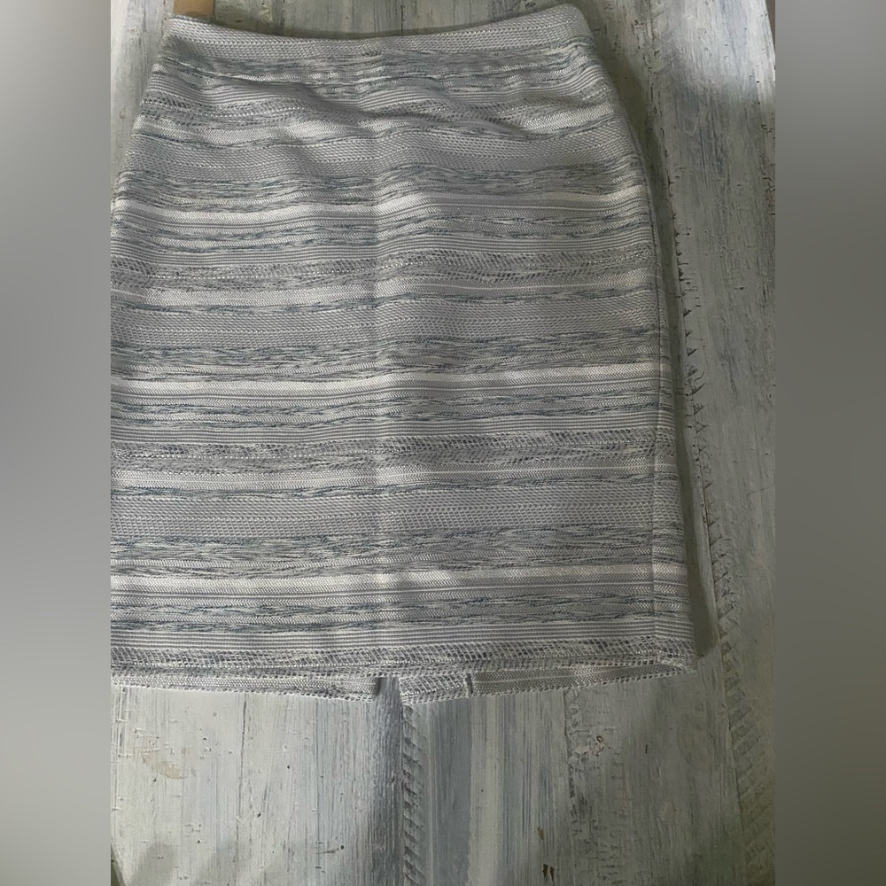 Ann Taylor Factory Gray Textured Pencil Skirt